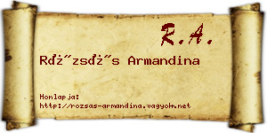 Rózsás Armandina névjegykártya